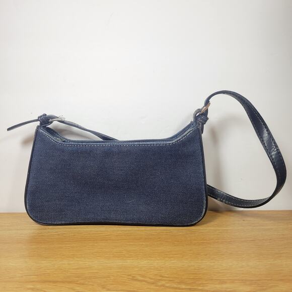 PLAYBOY Authentic Denim Handbag/Shoulder Bag Leather Trim - Picture 8 of 9